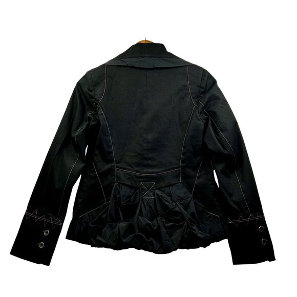 CARLO PIK Women's Black Tailored Punk Statement Jacket Milan Street Style Sz 6 - Picture 3 of 13